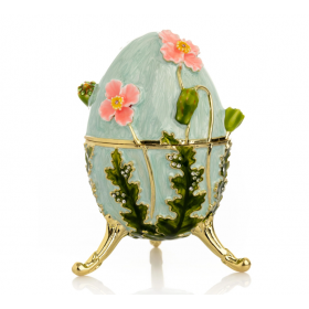 Turquoise Faberge Egg with Flowers  / Шкатулка